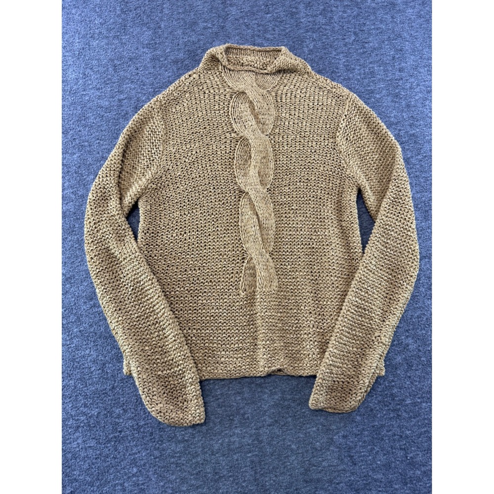 Josephine‎ Chaus Studio Tan Cable Knit Mock Neck Sweater Womens Medium